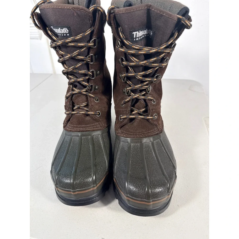 Rocky Mens Thinsulate Insulation Winter Duck Boots Brown Suede Waterproof Sz 6